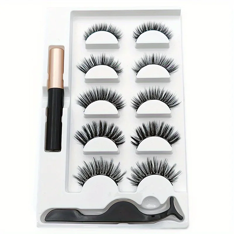 5 Pairs Magnete Eyelashes Set  – Eyelash Extension Uv Glue Bewertung und Preis