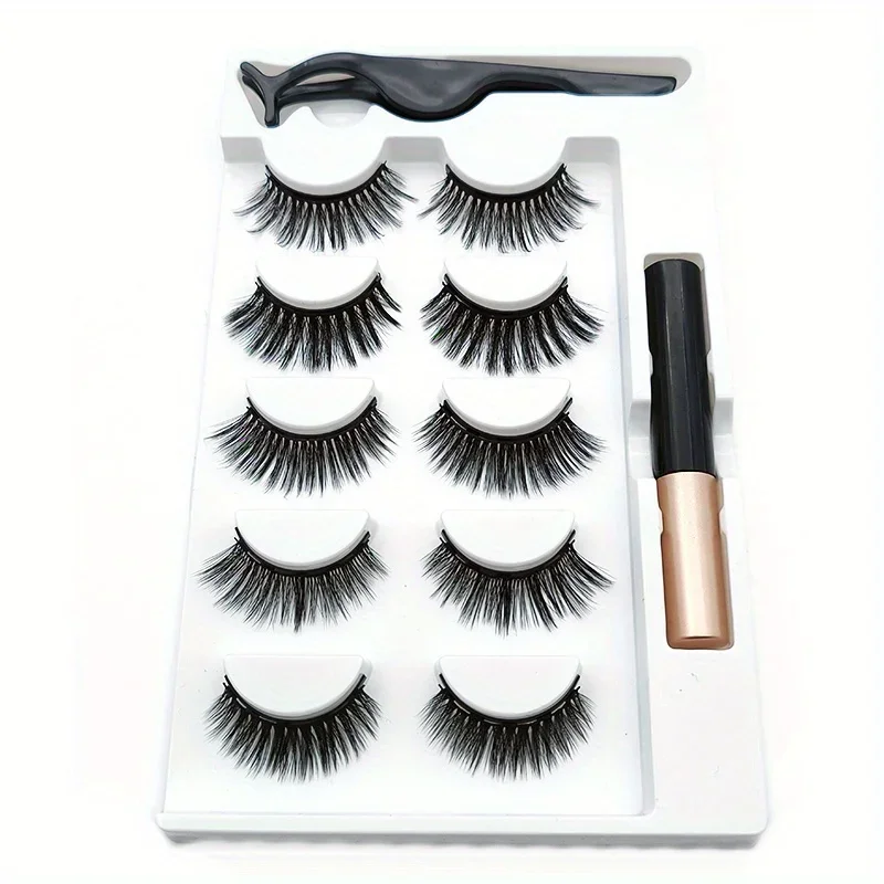 5 Pairs Magnete Eyelashes Set  – Eyelash Extension Uv Glue Bewertung und Preis