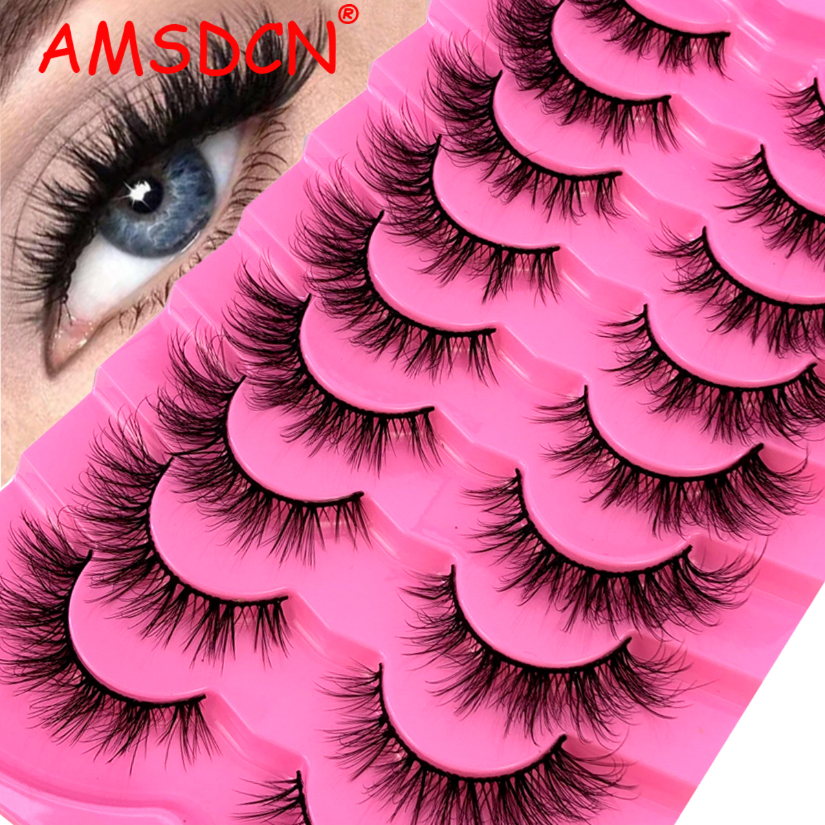 AMSDCN 5/9/10 Pairs Mink Lashe – Eyelash Extension Cat Eye Wispy Bewertung und Preis