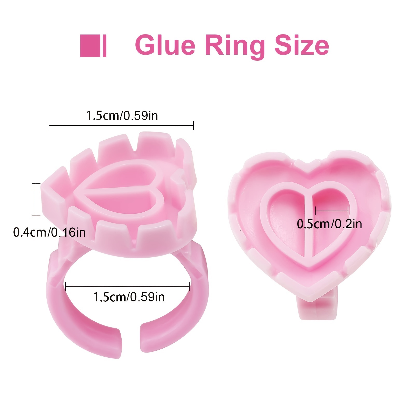 100PCSHeart Eyelash Glue Rings – Eyelash Extension Salon Bewertung und Preis