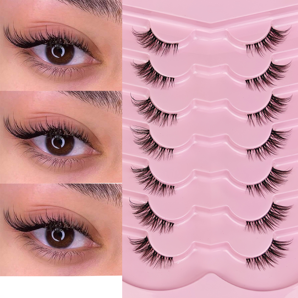 7 Pairs Half Lashes With Clear – Eyelash Extension Cat Eye Wispy Bewertung und Preis