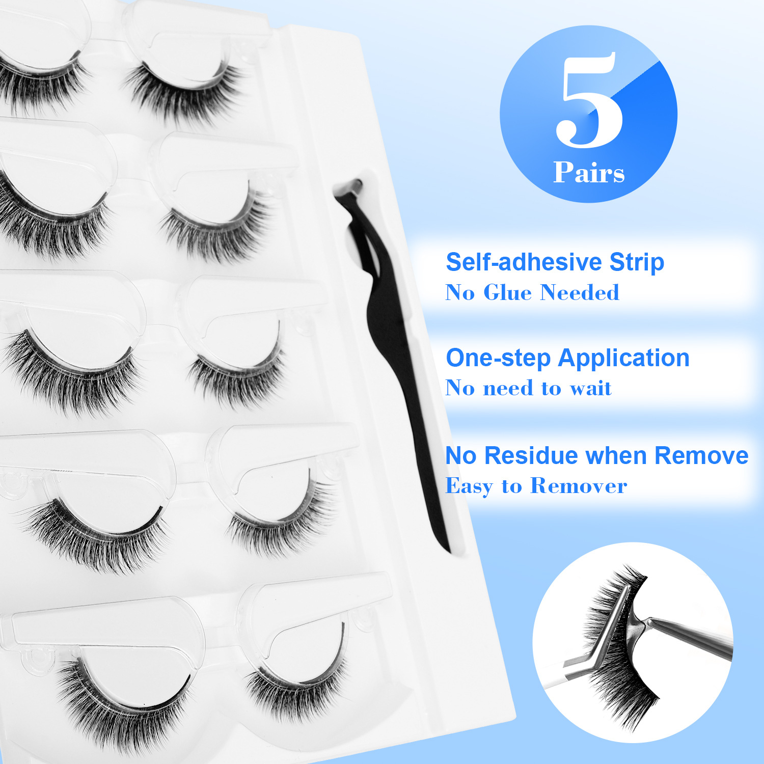 5 Pairs Glue-free Self-adhesiv – Eyelash Extension Uv Glue Bewertung und Preis
